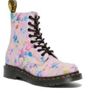 Euc dr.martens pink watercolor boots